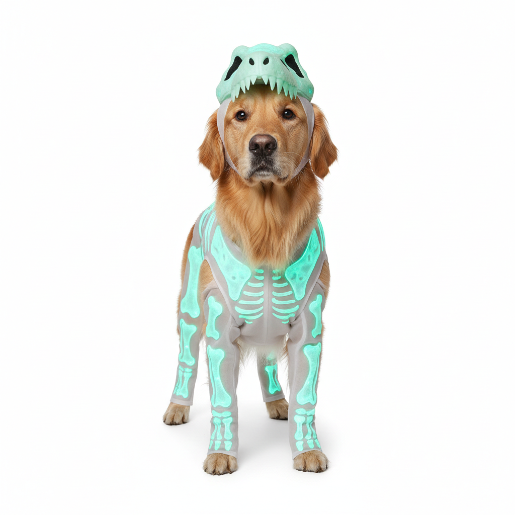 Costume Squelette Dinosaure Lumineux pour Animaux